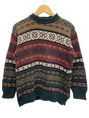 Timberland (ティンバーランド) 総柄コットンニット セーター イタリア製 モックネック 90S 古着 ビンテージ XS マルチカラー メンズ/049