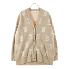 BURBERRY (バーバリー) TBモノグラム 総柄 ニット カーディガン ベージュ レディース 8052407