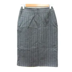 オフオン ofuon タイトスカート ミモレ ロング ストライプ ウール 36 S グレー /MNのサムネイル