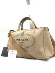PRADA　プラダ　ショルダーバッグ　2WAY　クロスボディ　キャンバス　ベージュ系　2976のサムネイル