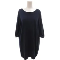 ジルサンダー JIL SANDER 美品 チュニック カットソー ブラウス 半袖 S ラウンドネック ギャザースリーブ 杢 紺 ネイビー /KB ■ECG004のサムネイル