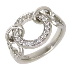 Celine Circle Diamond Ring #9.5 750 (K18WG) Women's CELINE [Pre-owned] [Jewelry]