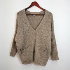 vingtrois ヴァントロア ブークレーニット カーディガン Vネック オーバーサイズ もこもこ ベージュ ◇〇☆のサムネイル