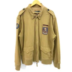 Polo by Ralph Lauren ポロラルフローレン Soaring Tiger ミリタリー ジャケット ワッペン ビッグプリント スウェット 4L カーキ メンズ _201のサムネイル
