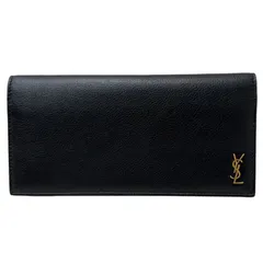 SAINT LAURENT PARIS サンローランパリ TINY MONOGRAMME タイニー モノグラム 635542 15B0W 1000 ブラック 本革 レザー 長財布 ユニセックス 【中古】 22603K368のサムネイル