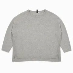 グレー ニットプルオーバー サイドスリット ゆったりのサムネイル