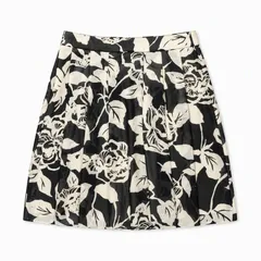 Style com スタイルコム 花柄フレアスカート 黒×白のサムネイル