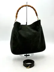 グッチ　GUCCI　ワンショルダーバッグ　スエード　バンブーハンドル　ダークグリーンのサムネイル