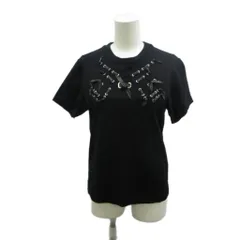 トーガ プルラ TOGA PULLA Tシャツ 36 黒 ブラック レースアップ リボンディティール 半袖 カットソー tp51-jk507 /PPのサムネイル