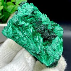 マラカイト 原石 鉱物 標本 繊維状結晶 ベルベット 孔雀石【希少】7