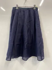 PA453⚫︎UNTITLED⚫︎スカート⚫︎ロング⚫︎サイドファスナー付き⚫︎レディース⚫︎size2⚫︎ジャガード織り⚫︎紺のサムネイル