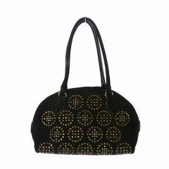 アライア ALAIA ハンドバッグ ミニボストン スタッズ スエードレザー ダークブラウン