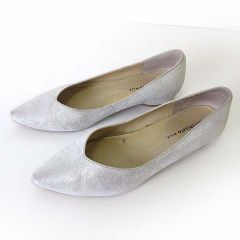 츠모리 치사토 워크 tsumori chisato walk 펌프스 로우 힐 포인티드 투 가죽 스웨이드 가죽 23.5cm 라메 라이트 그레이 구두 신발 신발