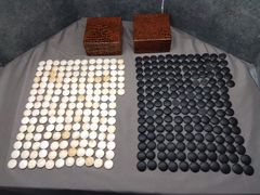 碁石セット 蛤・那智黒 紙箱入り アンティーク 囲碁 碁笥 囲碁用品