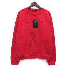 ルイヴィトン LOUIS VUITTON オズの魔法使い スケアクロウ エンブロイダリー スウェット シャツ クルーネック トレーナー 刺繍 Scarcrow Embroidered Sweatshirt レッド M メンズ RM191 KVR HGY84Wのサムネイル