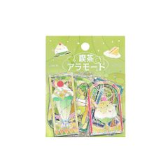BGM 箔押しクリアシール 喫茶アラモードステンド グリーン BS-PFG012