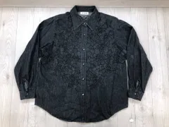 TEE-HOUSE ティーハウス 豪華 花柄 ビーズ &レース装飾 刺繍 長袖 シャツ 黒 F レディース 綿100%のサムネイル
