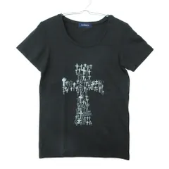 Lois CRAYON ロイスクレヨン 半袖Ｔシャツ クロスプリント ストレッチ トップス ブラック M レディース 【中古】のサムネイル