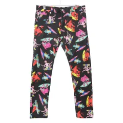 MOSCHINO モスキーノ LOVE ラブ デニムパンツ スキニー ジーンズ アメコミ 総柄 Gパン ボトムス ブラック W29 レディース 【中古】のサムネイル