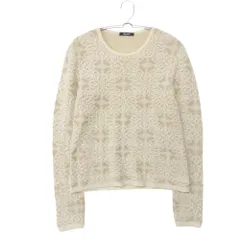 Aquascutum アクアスキュータム ニット アルパカ混 フラワージャガードニット トップス 長袖 ベージュ×ホワイト 4F【S】 レディース 【中古】のサムネイル