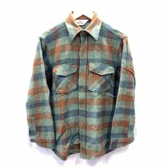 【中古】70s WOOLRICH ウールネルシャツ サイズS ブラウン×グリーン ウールリッチ[92]のサムネイル