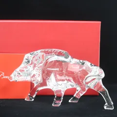 ITLGPI1ER634 美品 Baccarat バカラ クリスタルガラス 猪 亥 イノシシ いのしし 干支 縁起物 置物 クリア 飾り インテリア ホーム 箱付き 高級 ブランドのサムネイル