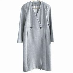 theory luxe ノーカラー ロングコート ベージュ - メルカリ