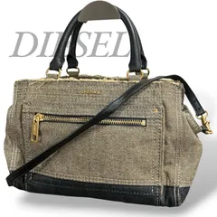 【MY1044】DIESEL ディーゼル 2way トートバッグ ショルダーバッグ デニム生地 ブラック 黒 肩掛け 斜め掛け ファスナーのサムネイル
