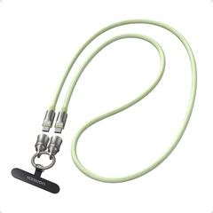 UGREEN USB Type-C to C ストラップ型ケーブル PD60W急速充電 灰緑色 首掛け・斜め掛け対応 ナイロン編み 1.2m