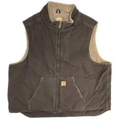 Carhartt カーハート ダックワークベスト 大きいサイズ ブラウン(メンズ 3XL)中古 古着 Y7708のサムネイル
