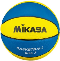 ミカサ MIKASA バスケット バスケットボール 3号 イエロー×ブルー ばすけ 3号球 ゴム製 部活 練習 試合 大会 筋トレ トレーニング 自主練習 朝練 ぼーる ばすけっとぼーる 学生  B3JMRYBL イエロー×ブルーのサムネイル