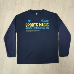 L) デサント ネイビー 機能性 長袖Tシャツのサムネイル