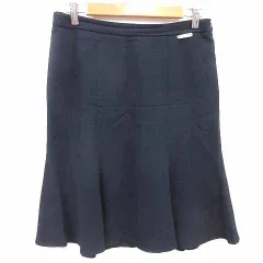 ブルマリン Blumarine フレアスカート ひざ丈 I42 D36 L 紺 ネイビー /YKのサムネイル