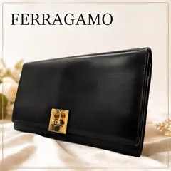 Ferragamo フェラガモ 長財布 レザー ガンチーニ金具 ブラックのサムネイル