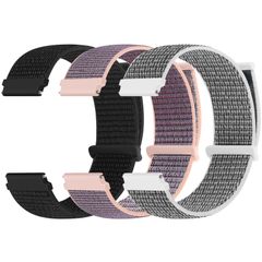 [Acortjl] 時計バンド 18mm 20mm 22mm クイックリリース ナイロン スポーツ ループ 時計バンド 調節可能 通気性 交換用ストラップ レディース メンズ 3個パック