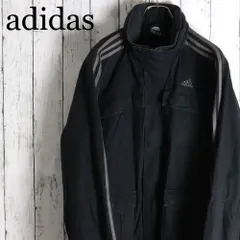 00年代 adidas アディダス ダック地 ミリタリージャケット M6タイプ フィールドジャケット 袖３本ライン ブラック メンズ L ダックジャケット Y2Kのサムネイル