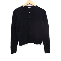 ドレステリア DRESSTERIOR クルーネック カーディガン 無地 コットン ニット 38 ブラック 黒 /FT ■GY75のサムネイル