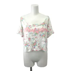 リズリサ LIZ LISA 花柄プリントカットソー Tシャツ 白 ホワイト ピンク 緑 グリーン ショート丈 マルチカラー トップス /YU ■ECB007のサムネイル