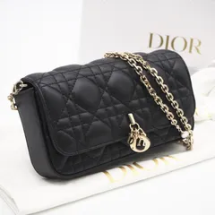 ★3日以内返品可★ 極美品 Christian Dior クリスチャンディオール カナージュ ラムスキン My Dior - Dior Talk フォンバッグ S0977ONMJ 2wayショルダーバッグ ブラック ラムスキン レディースのサムネイル