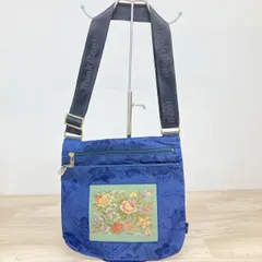 美品 Think Bee! シンクビー ショルダーバッグ ネイビー/紺 花柄 ゴブラン織り風 刺繍 レディース 肩掛けバッグ[ON01753]のサムネイル