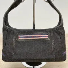 美品 SAVOY/サボイ デニム調 ハンドバッグ/トートバッグ レディース ブラック/黒 ロゴデザイン ワンショルダー[OP00517]のサムネイル