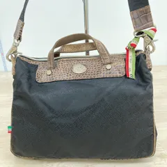 Orobianco オロビアンコ 2way ショルダーバッグ/ハンドバッグ ブラック クロコ型押し切替 リボン付き メンズ/レディース[OP00529]のサムネイル