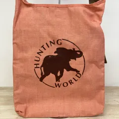 極美品 HUNTING WORLD ハンティングワールド ショルダーバッグ ピンク系 象ロゴ プリント キャンバス/布製 肩掛けバッグ[OA05806]のサムネイル