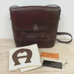 アイグナー/Etienne Aigner ショルダーバッグ ダークブラウン系 保存袋付 レザー/本革 斜め掛け カバン/鞄[OL01167]のサムネイル