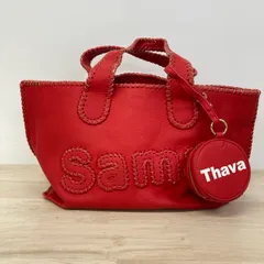 サマンサタバサ/Samantha Thavasa 2way トートバッグ/ショルダーバッグ レッド 赤 ステッチ ポーチ付 レディース[OA05823]のサムネイル