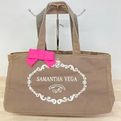 美品 サマンサベガ/SAMANTHA VEGA キャンバス トートバッグ/ハンドバッグ リボン ブラウン/茶色 ピンク レディース[OM03795]のサムネイル