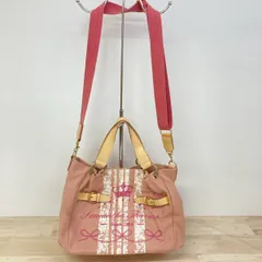 サマンサタバサ/Samantha Thavasa 2wayバッグ/ショルダーバッグ/ハンドバッグ ピンク キャンバス クラウン リボン ロゴ[OM03798]のサムネイル
