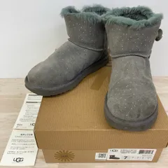 UGG/アグ ムートンブーツ 24cm W MINI BAILEY BUTTON BLING CONSTELLATION グレー 1008822 スワロフスキー[OM03821]のサムネイル