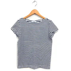 ドゥファミリィ ドゥファミリー DO!FAMILY ボーダー ボートネック カットソー Tシャツ コットン 綿 半袖 M 紺 ネイビー /NT21のサムネイル