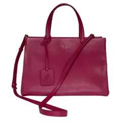 美品 agnes b. アニエスベー ポーチ付き レザー 2WAY トート ショルダーバッグ ピンク レディース 古着 中古 USEDのサムネイル